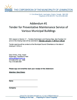 Kra assessment pdf - Addendum 1 Tender for Preventative Maintenance Service of - leamington