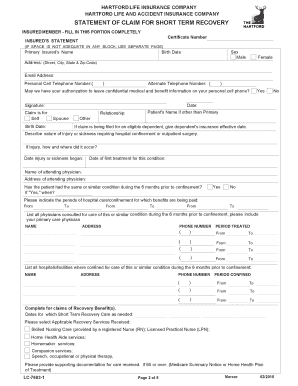 Hartford Life Insurance Claim Form