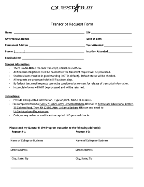 Transcript Request Form