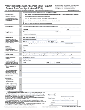 Federal Post Card Application