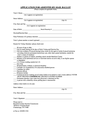 Absentee Ballot Application