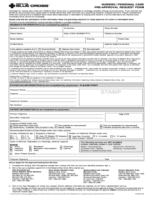 Nursing Care Pre-Approval Request Form