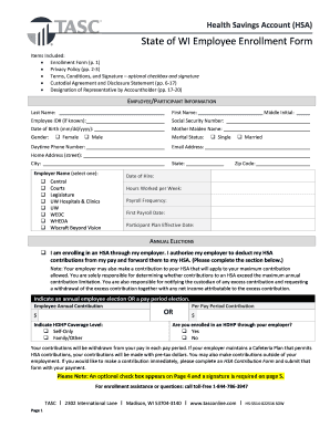 Wisconsin State Employee HSA Enrollment Form