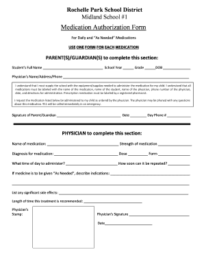 Medication Authorization Form