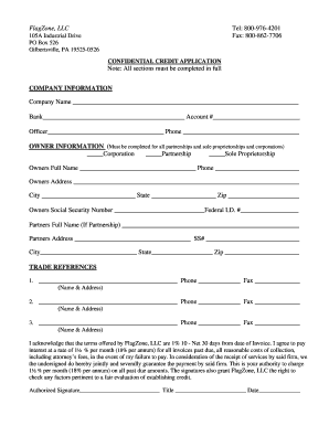 Confidential Credit Application