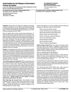 HUD Authorization for Release of Information