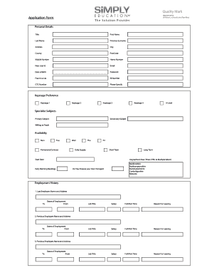 Teacher Application Form