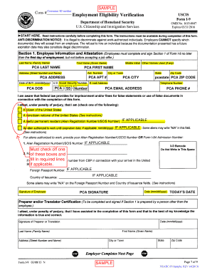 USCIS Form I-9 Employment Eligibility Verification