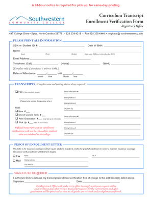 Enrollment Verification Form