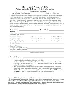 Authorization for Release of Patient Information