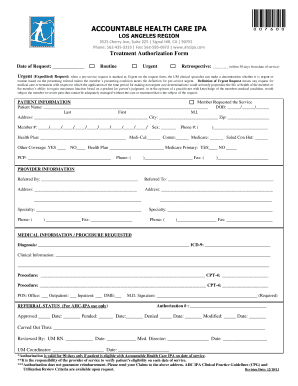 Treatment Authorization Form