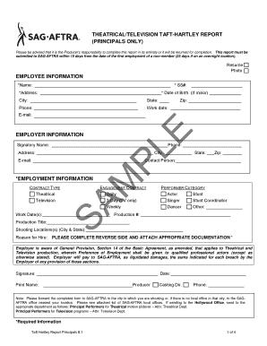 Theatrical/Television Taft-Hartley Report