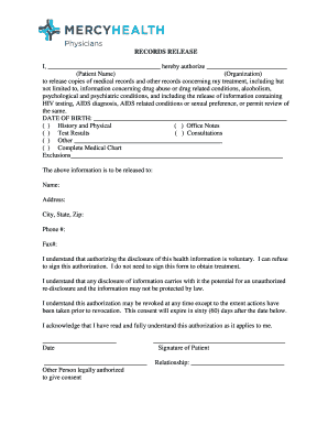 Medical Records Release Authorization