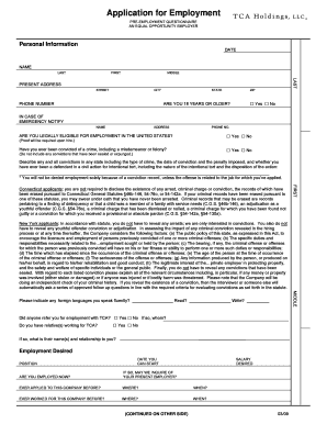 Employment Application Form