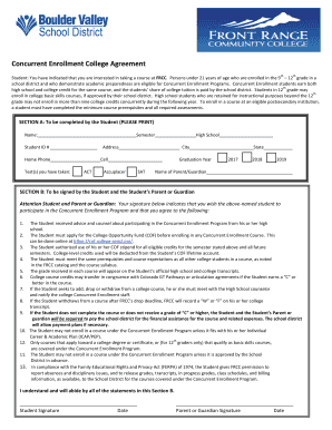 Concurrent Enrollment College Agreement