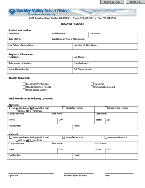 Student Records Request Form