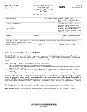 Indiana Qualified Employee Deduction Certificate