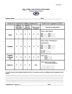 Tier 1 Documentation Form