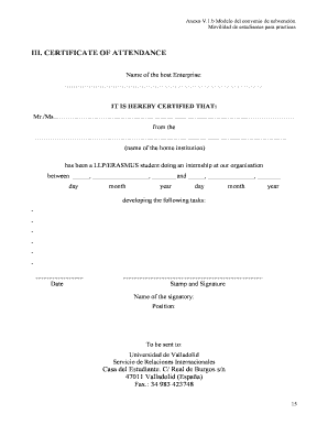 Certificado de asistencia
