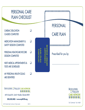 Coronary Artery Disease Care Plan Checklist