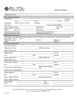 Dentist Profile Form
