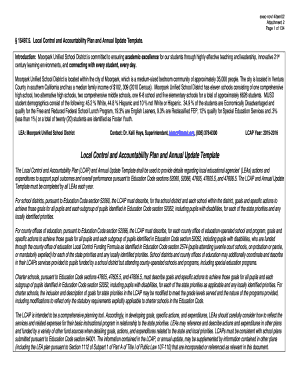 Local Control and Accountability Plan Template