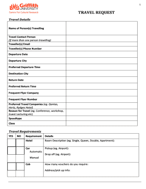 Travel Request Form