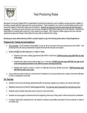 Test Proctoring Rules Agreement