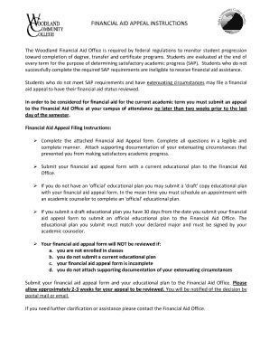 Financial Aid Appeal Form