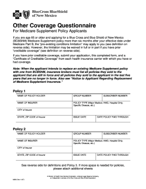 Medicare Supplement Coverage Questionnaire