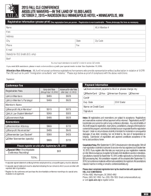 2015 Fall CLE Conference Registration Form