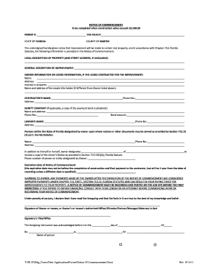 Florida Notice of Commencement