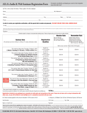 AILA Audio & Web Seminars Registration Form