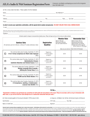 AILA Audio & Web Seminars Registration Form