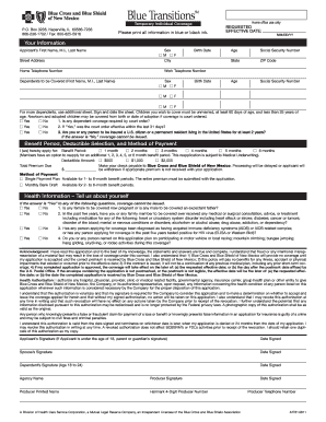 Blue Cross Temporary Individual Coverage Application
