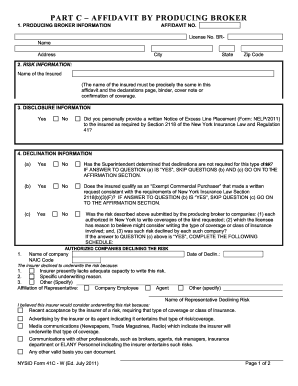 New York Affidavit by Producing Broker