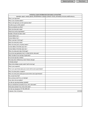 Family Law Client Information Form