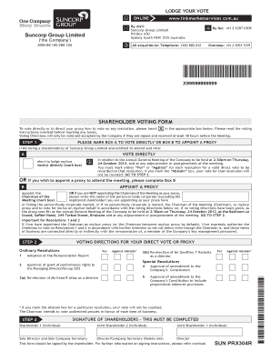 Suncorp Shareholder Voting Form