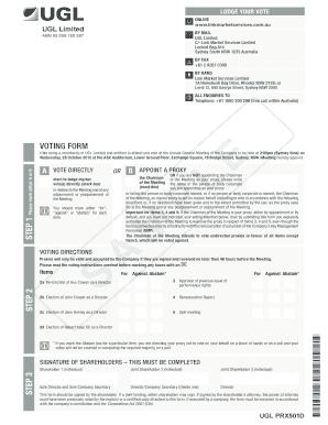 UGL Limited Shareholder Voting Form