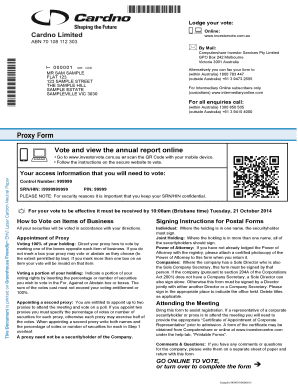 Proxy Form for Cardno Limited Annual General Meeting