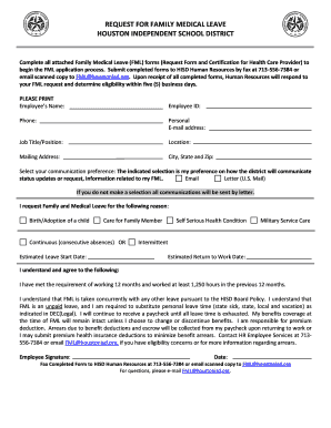 Request for Family Medical Leave