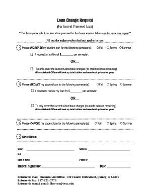 Student Loan Change Request Form