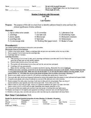 Routine Urinalysis Lab Report