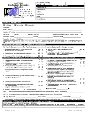 California Small Artisan Contractors Application