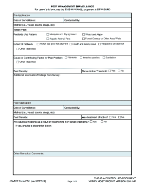 PEST MANAGEMENT SURVEILLANCE Form