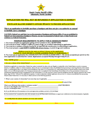 Handgun Purchase Permit Application