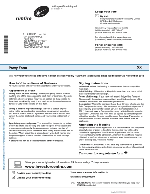 Rimfire Pacific Mining Proxy Form