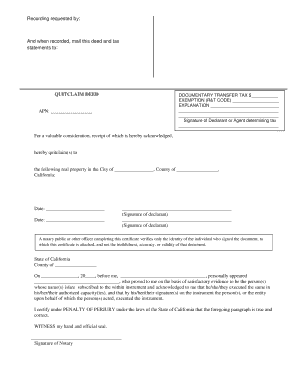 California Quitclaim Deed