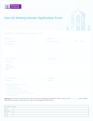 Non-EU Undergraduate Application Form