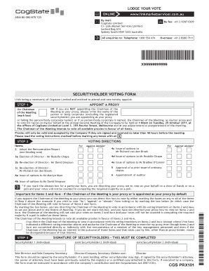Cogstate Limited Securityholder Voting Form